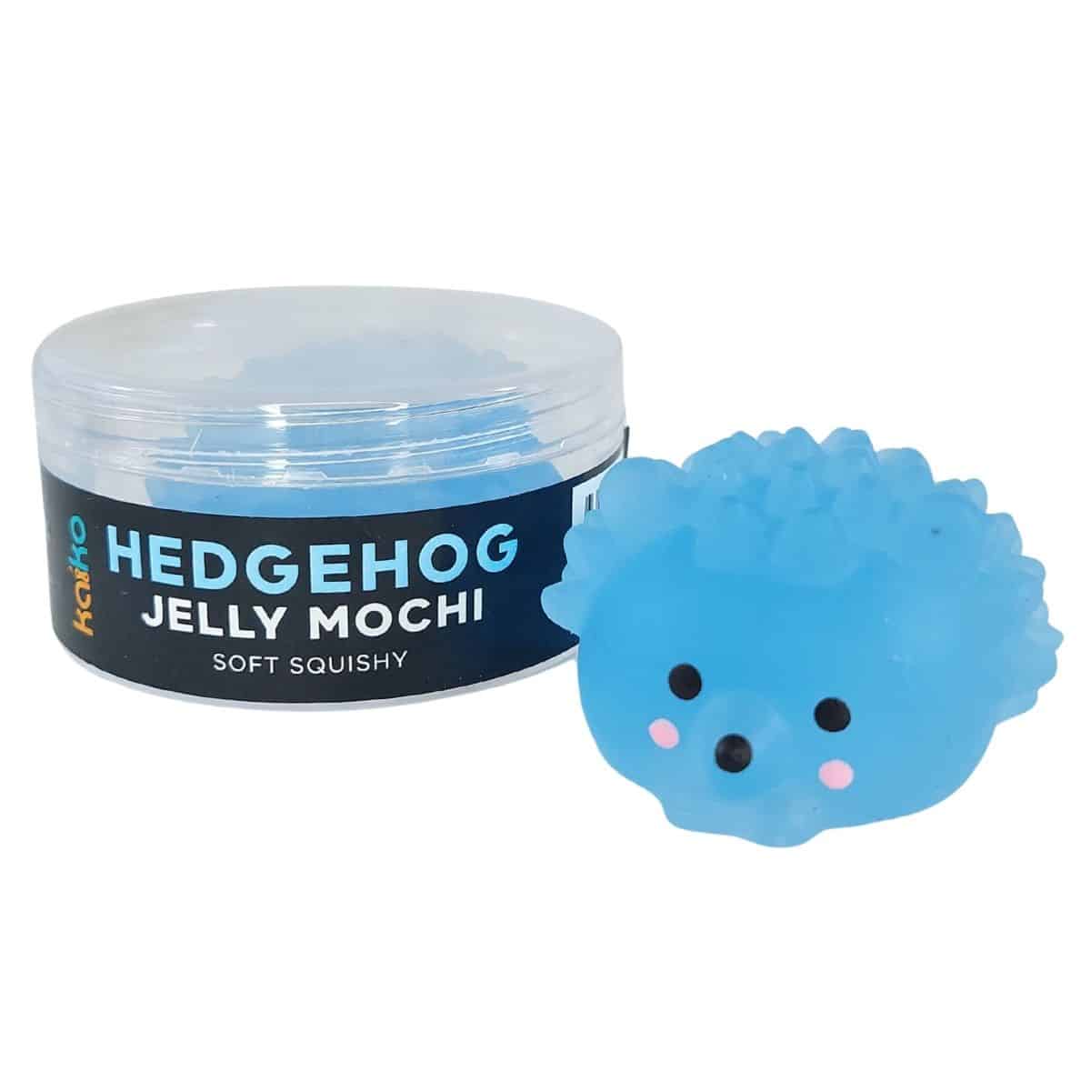 Blue Squishy Jelly Hedgehog pocket-sized sensory fidget toy made from soft, solid and mess-free TPR