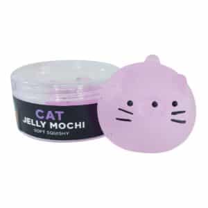 Purple Squishy Jelly Cat pocket-sized sensory fidget toy made from soft, solid and mess-free TPR