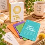 Sunny Side Up Self-Care Cards used at home as a positive daily wellbeing and self-care activity