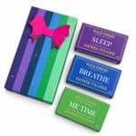 Cool and Clear Shower Steamer Gift Set with individually boxed Sleep, Breathe and Me Time essential oil shower steamers.