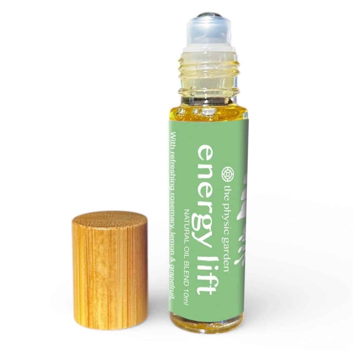 Energy Lift Aromatherapy Roller handmade in Melbourne with rosemary, lemon, grapefruit, clary sage and black pepper essential oils in a jojoba oil base.