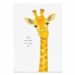 Just Wanted To Say Hi Gift Card with Suzi Maher giraffe illustration and handwritten greeting
