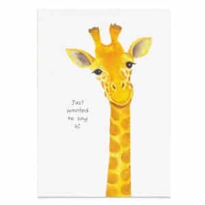 Just Wanted To Say Hi Gift Card with Suzi Maher giraffe illustration and handwritten greeting