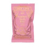 Strawberry Vanilla Burst Treat 35g with chewy strawberry, hibiscus and vanilla centre enrobed in 70% dark chocolate